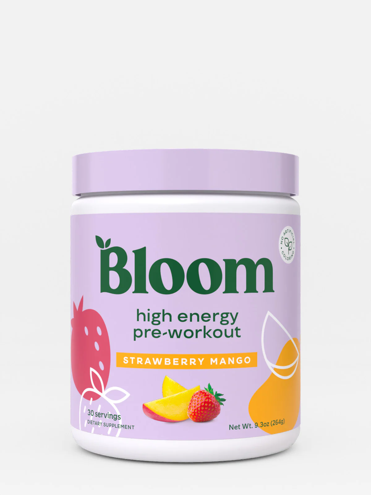 Bloom High Energy PreWorkout Strawberry Mango + FREE MIXER