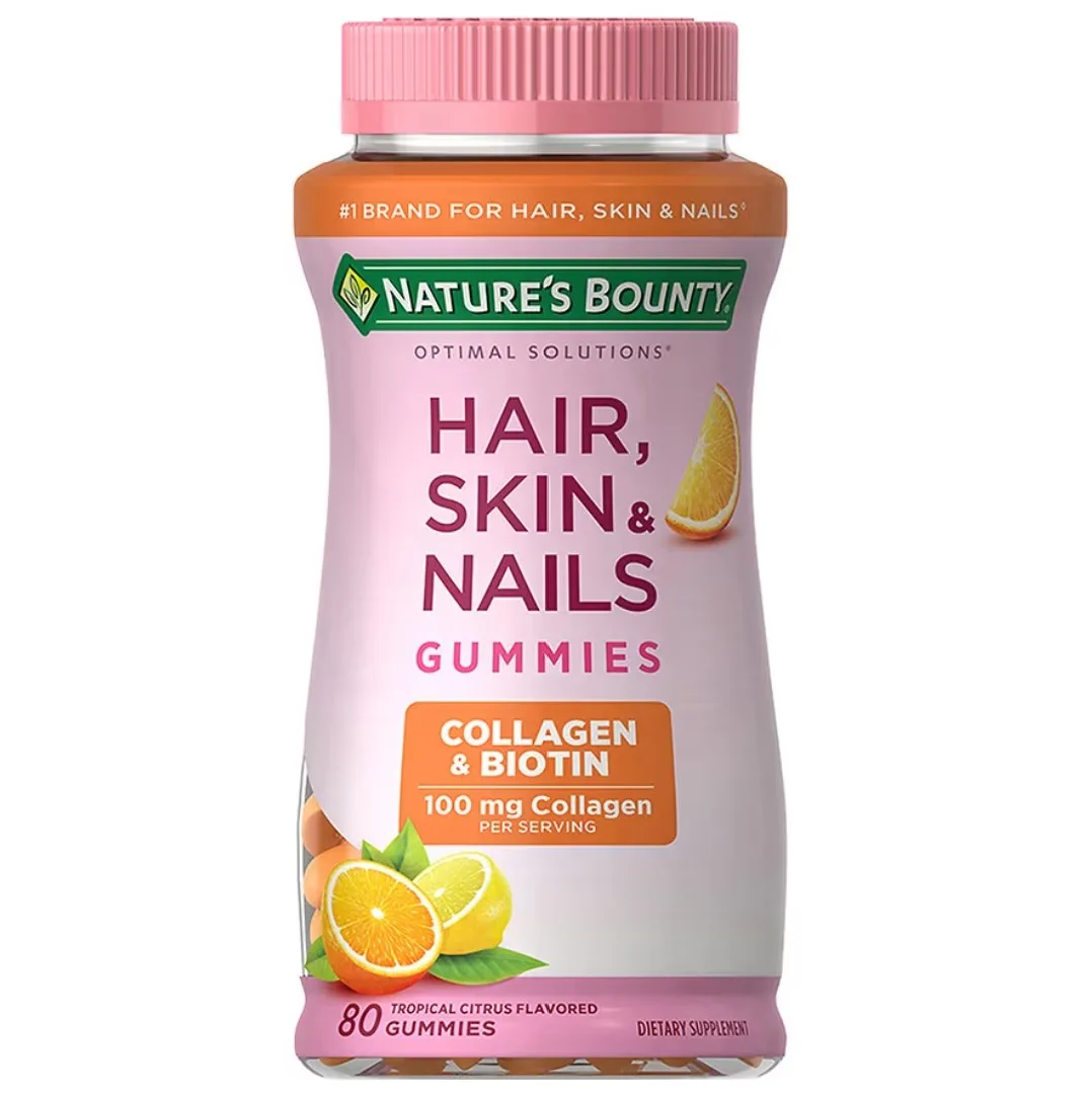 Nature's Bounty Hair, Skin & Nails Gummies Collagen & Biotin 100 mg collagen 80 pc