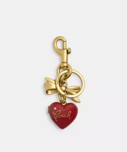 Coach Bow Heart Locket Bag Charm
