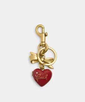 Coach Bow Heart Locket Bag Charm