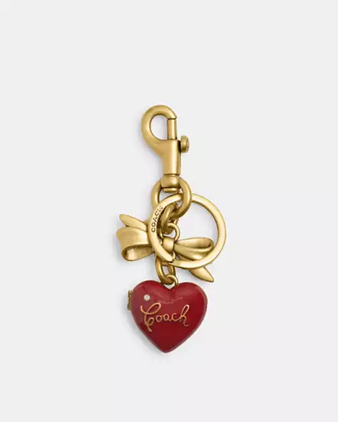 Coach Bow Heart Locket Bag Charm