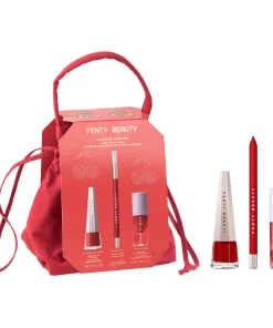 Fenty Beauty Cherry Mouth 3-Piece Lip Set + Pouch