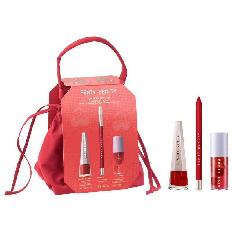Cherry Mouth 3-Piece Lip Set + Pouch