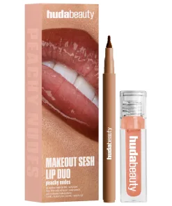 HUDA BEAUTY  Make Out Sesh Lip Stain and Lip Gloss Duos ROSY NUDES
