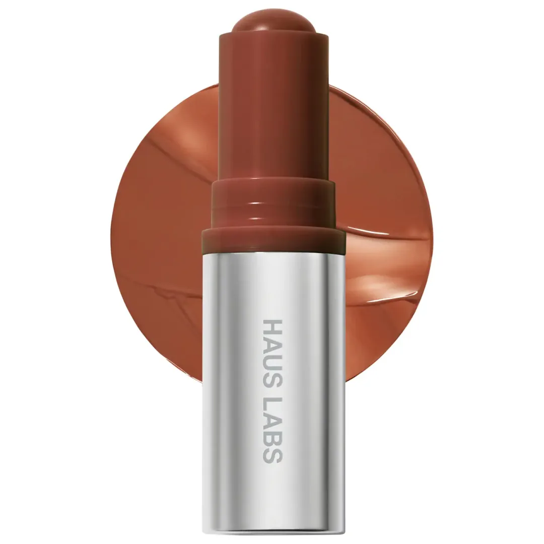 Haus Labs Color Fuse Longwear Hydrating Glassy Lip + Cheek Blush Balm Stick - Glassy Cinnamon