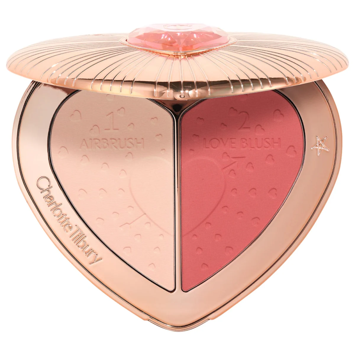 Charlotte Tilbury Pillow Talk Beauty Soulmates Airbrush Flawless Finish Brightening and Blush Powder Palette - ROSEWOOD