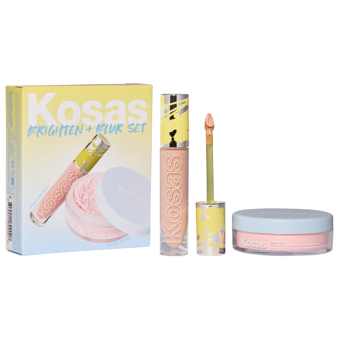 Kosas Brighten & Blur Set - Color Corrector + Loose Setting Powde…