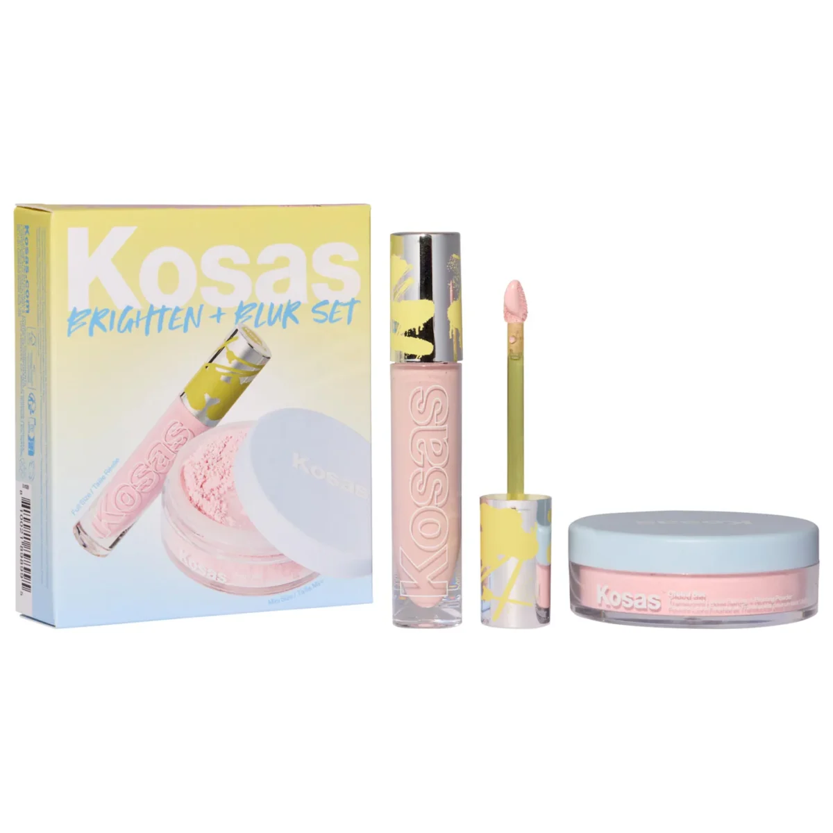 Kosas Brighten & Blur Set - Color Corrector + Loose Setting Powder Face Set MAGIC