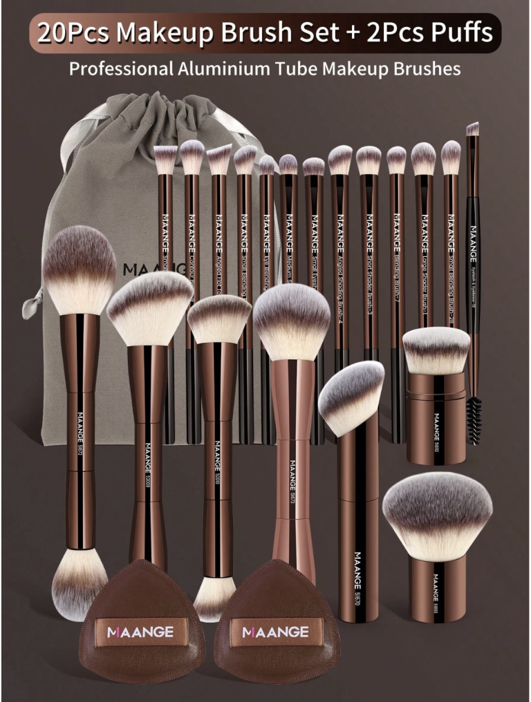 MAANGE set de brochas de 23 pzas para rostro y ojos