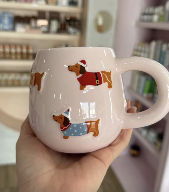 Taza chritsmas dachshunds - pink